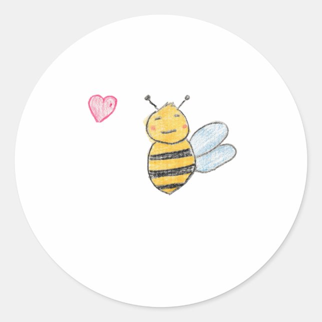 Love Bumblebee  Classic Round Sticker (Front)