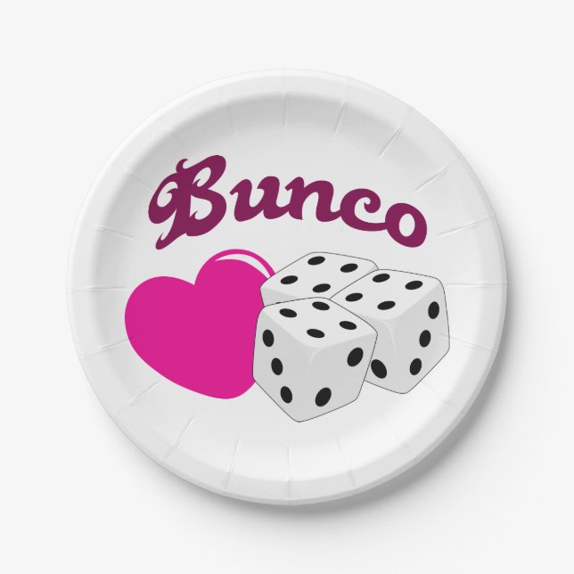 Love Bunco Paper Plates (Front)
