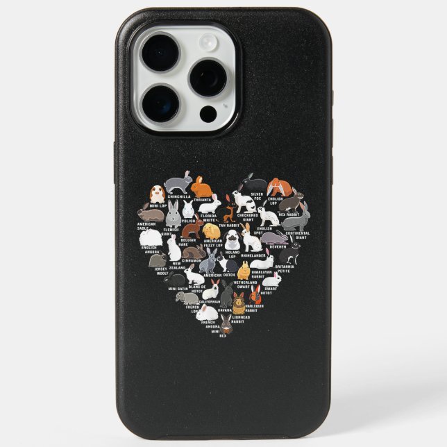 Love Bunnies Funny Rabbit Heart  iPhone 15 Pro Max Case (Back)
