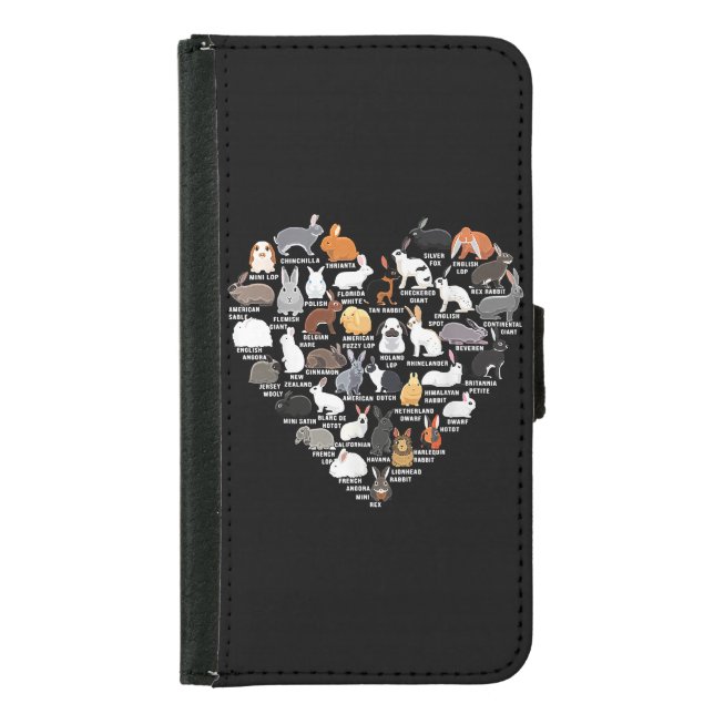 Love Bunnies Funny Rabbit Heart  Samsung Galaxy Wallet Case (Front)