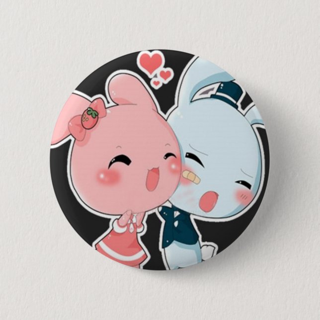 Love Bunnies Pinback Button (Front)