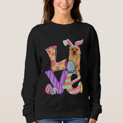 LOVE Bunny Norwich Terrier Dog Easter Eggs Easter  Sweatshirt
