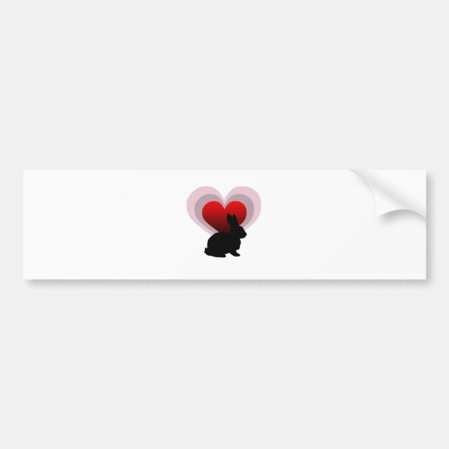 Love bunny rabbit - customizable bumper sticker (Front)