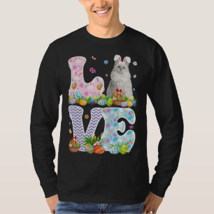 Love Bunny Ragdoll Cat & Easter Egg Basket Easter  T-Shirt