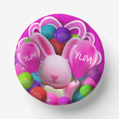 Love Bunny _ square Paper Plates Paper Bowls