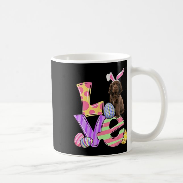Love Bunny Sus Spaniel Dog Easter Eggs Easter Day  Coffee Mug (Right)
