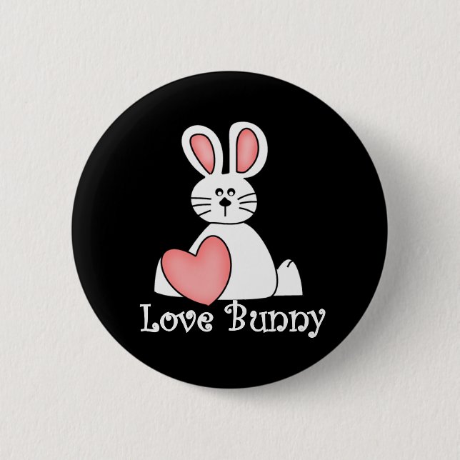 Love Bunny Valentine Button (Front)