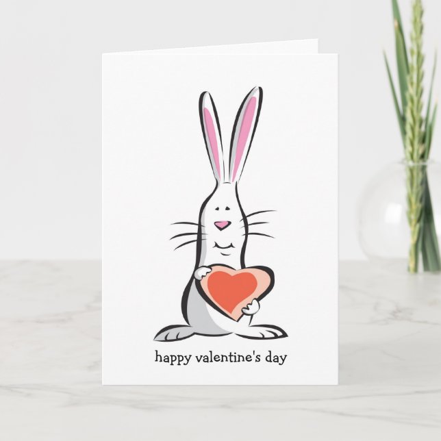 Love Bunny Valentine Holiday Card (Front)