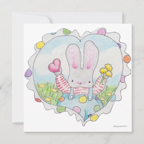 love bunny valentine holiday card