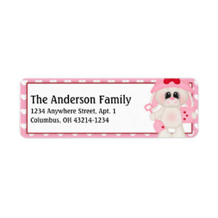 Love Bunny Valentine Return Address Labels d4