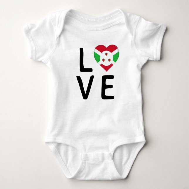 Love - Burundi Flag Baby Bodysuit (Front)