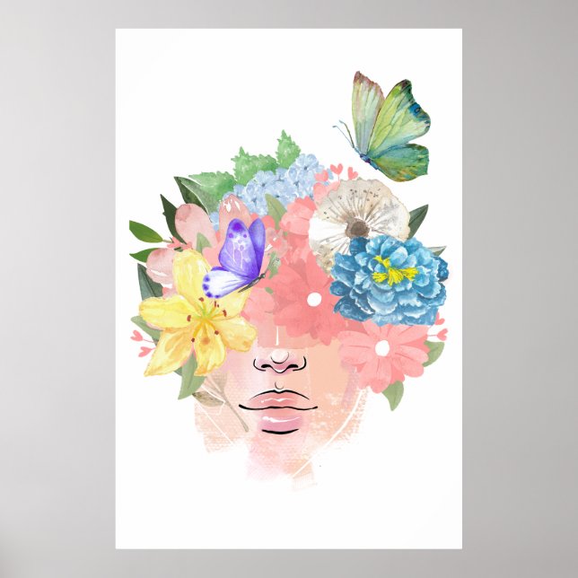 Love, Butterflies and Flowers Poster (Front)