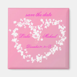 Love, butterflies heart, save the date magnet