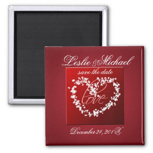 Love butterflies heart save the date magnet