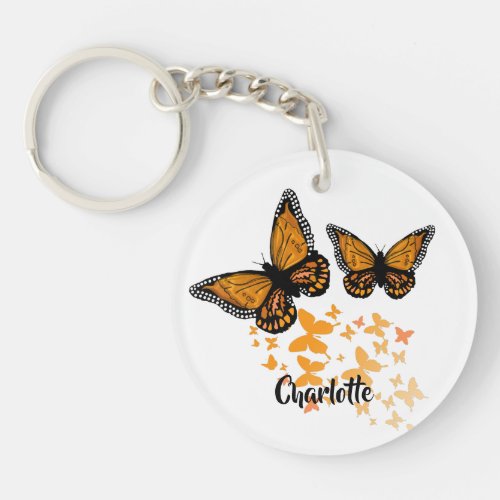 Love Butterflies Personalized   Keychain