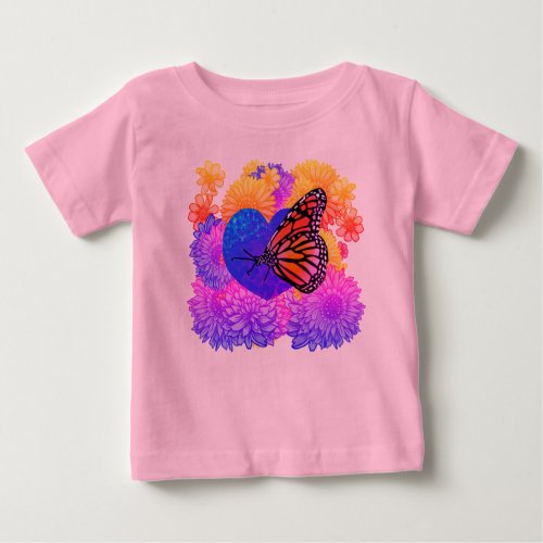 Love Butterfly Flowers Baby T_Shirt