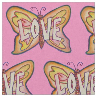Love Butterfly Inspirational Word Fabric Material