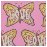 Love Butterfly Inspirational Word Fabric Material