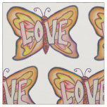 Love Butterfly Inspirational Word Fabric Material
