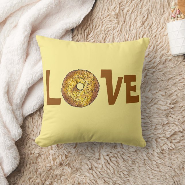 LOVE Butternut Crunch Donut Doughnut Junk Food Throw Pillow (Blanket)