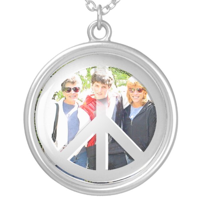 love button silver plated necklace (Front)