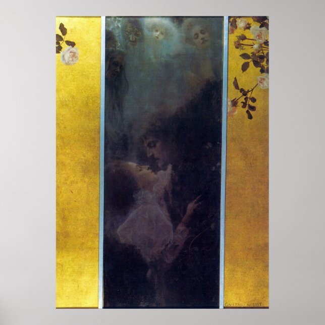 Love by Gustav Klimt Poster (Front)