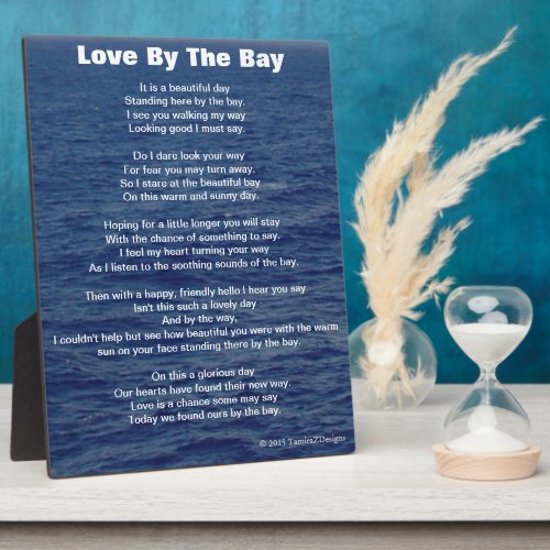 Love By The Bay Poem Blue Sea Water Plaque