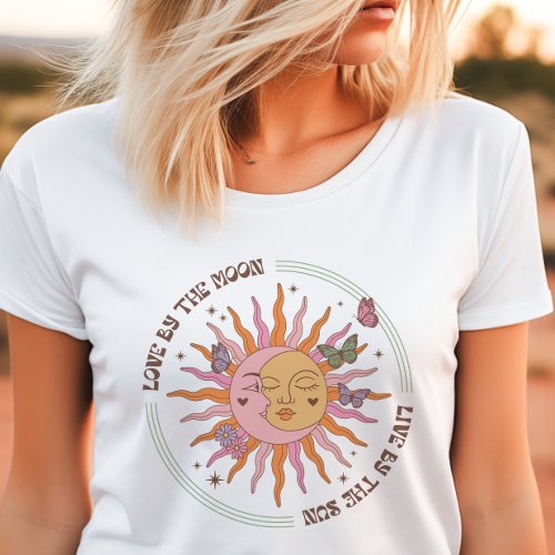 Love By The Moon Retro Boho Sun Tri-Blend Shirt