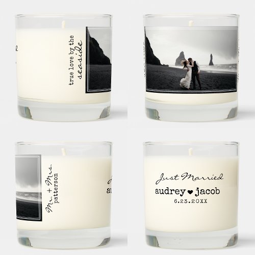 Love by the Seaside  Beach Wedding Photo Scented Candle