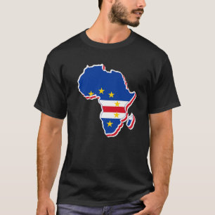 Love Cabo Cape Verde Flag With Africa Map Cape Ver T-Shirt