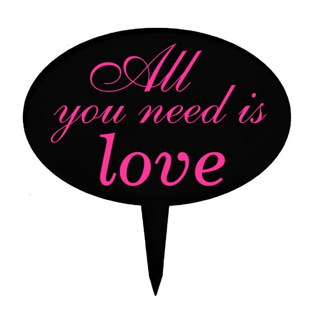 Love Cake Pick in fuchsia & black (Front)