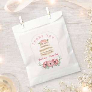 Love Cakes Floral Bakery Favor Bag