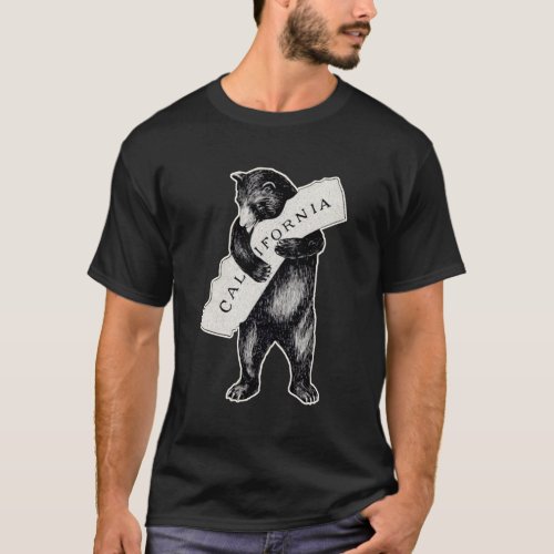 Love California Art_Retro Cali Grizzly Bear T_Shirt