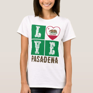 Love California State Flag Heart Pasadena T-Shirt