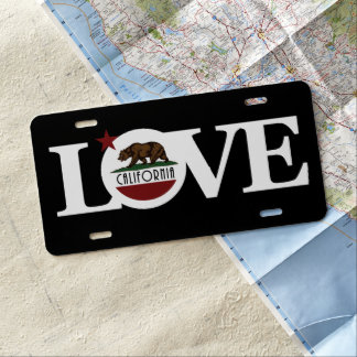 LOVE California (white text) License Plate