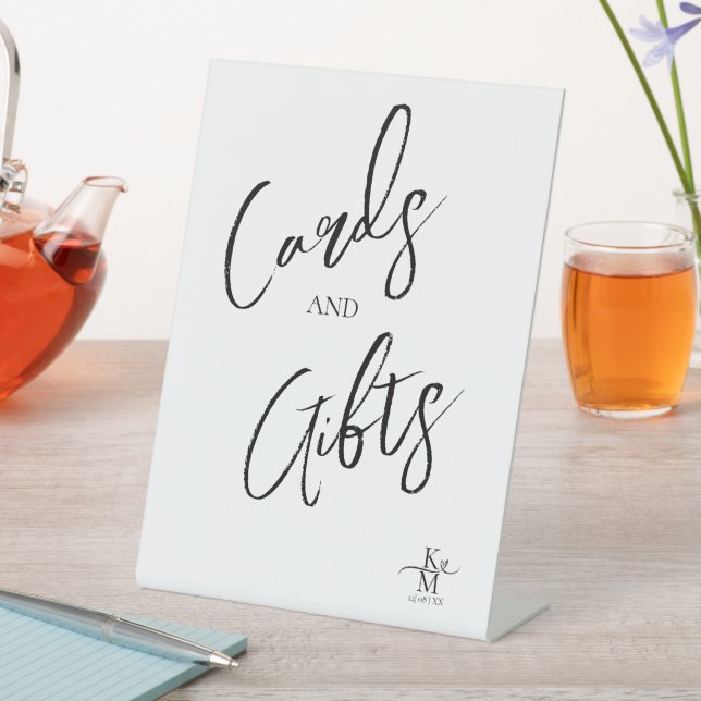 Love Calligraphy Cards & Gifts Heart Black ID940 Pedestal Sign (In SItu)