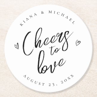 Love Calligraphy Cheers Hearts Black B&W ID940