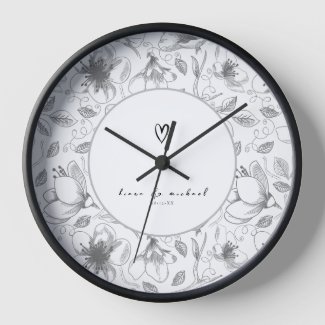 Love Calligraphy Floral w/Names Border Blk ID940
