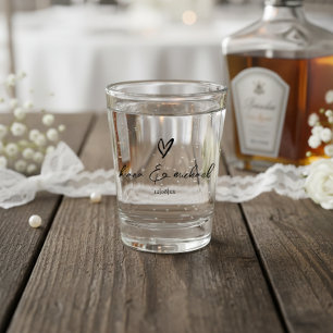 Love Calligraphy Heart Black B&W ID940 Shot Glass