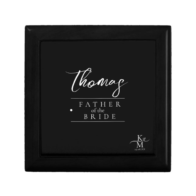 Love Calligraphy Heart Wedding Party Blk B&W ID940 Gift Box (Front)