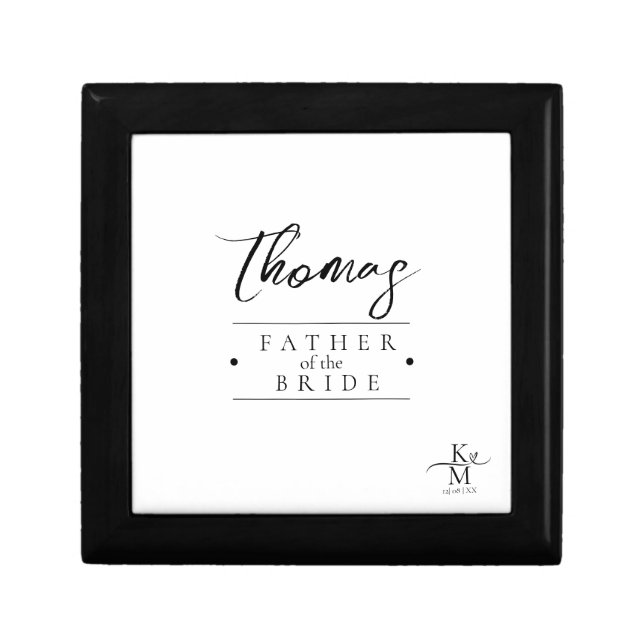 Love Calligraphy Heart Wedding Party Blk B&W ID940 Gift Box (Front)