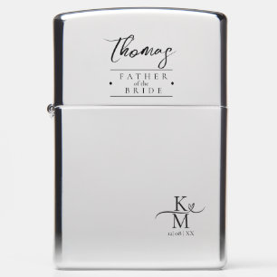 Love Calligraphy Heart Wedding Party Blk B&W ID940 Zippo Lighter
