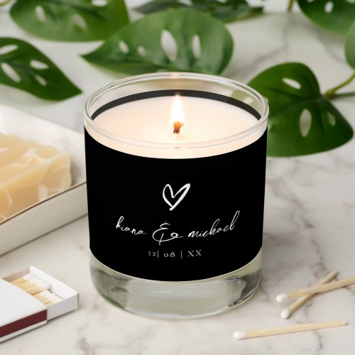 Love Calligraphy Heart White BW ID940 Scented Candle