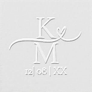 Love Calligraphy Initials Swash Black ID940 Embosser