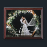 Love Calligraphy Script Wedding Photo Plaque<br><div class="desc">Love Elegant Calligraphy Script Wedding Photo Plaque</div>