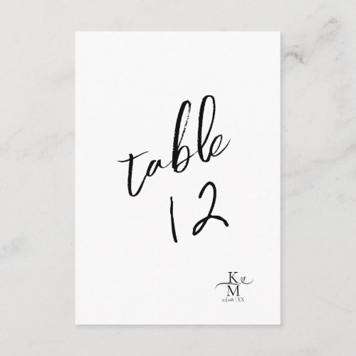 Love Calligraphy Table Number Black BW ID940