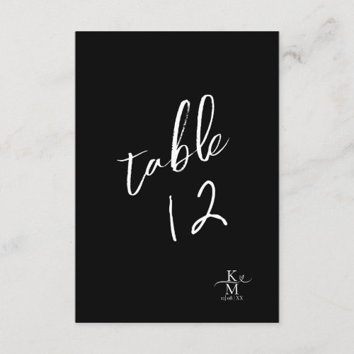 Love Calligraphy Table Number White BW ID940