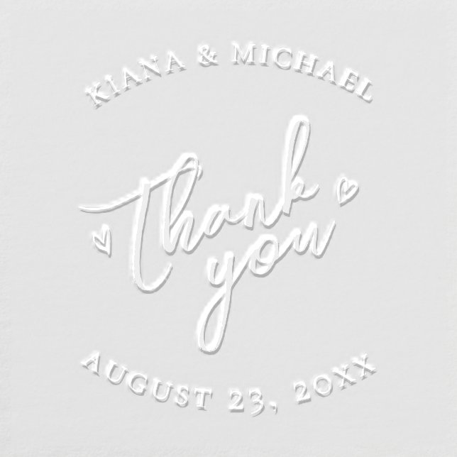 Love Calligraphy Thank You Hearts Black ID940  Embosser (Design)