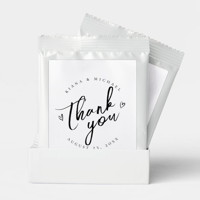 Love Calligraphy Thank You Hearts Black ID940  Margarita Drink Mix (Pair)