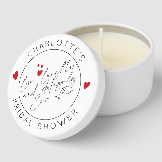 Love calligraphy Valentines Day Bridal Shower Mini Candle Favors (Corner)